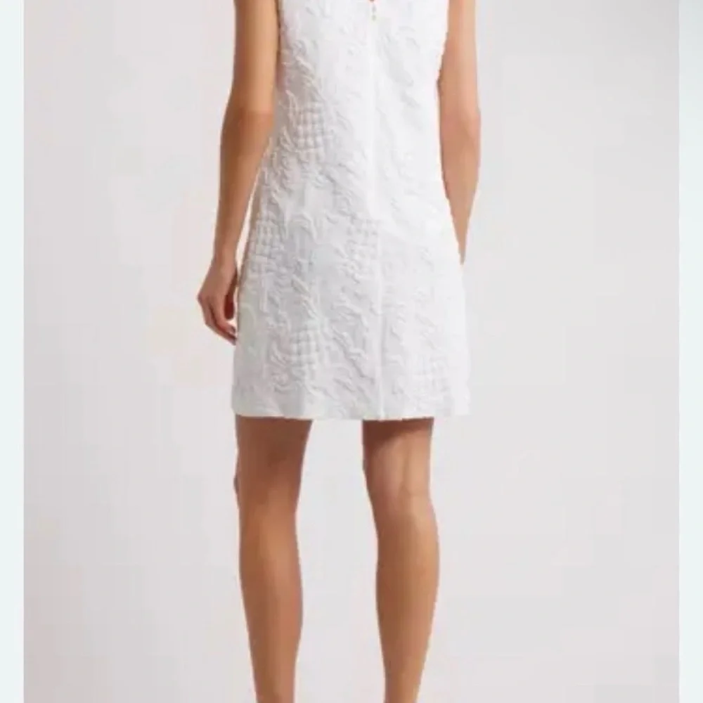 Lilly Pulitzer White Textured Midi Dress with Bow Shoulders - Picture 5 of 13